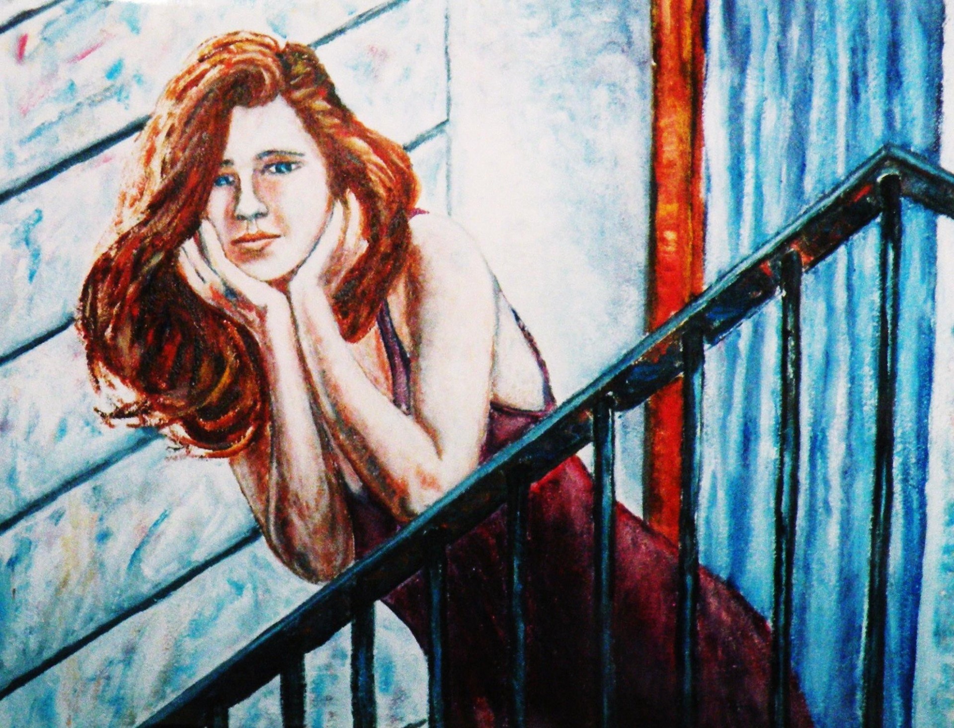L'ATTESA - Olio su tela 70 x 60